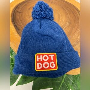 Coal HOT DOG Patch Pom Pom Beanie